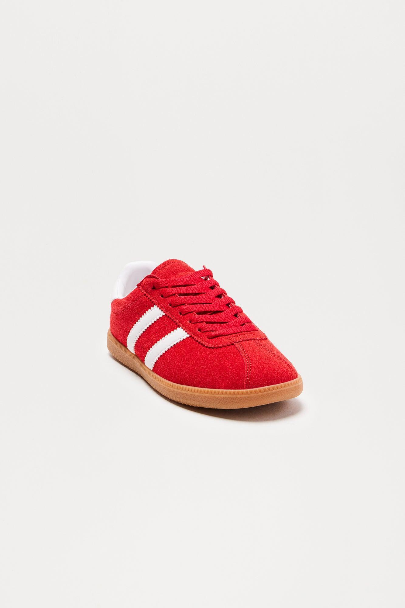 Colby Lace Up Sneakers - Red Product Image