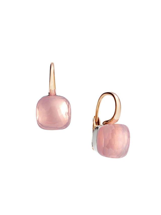 Womens Nudo Two-Tone 18K Gold & Rose Quartz Drop Earrings Product Image