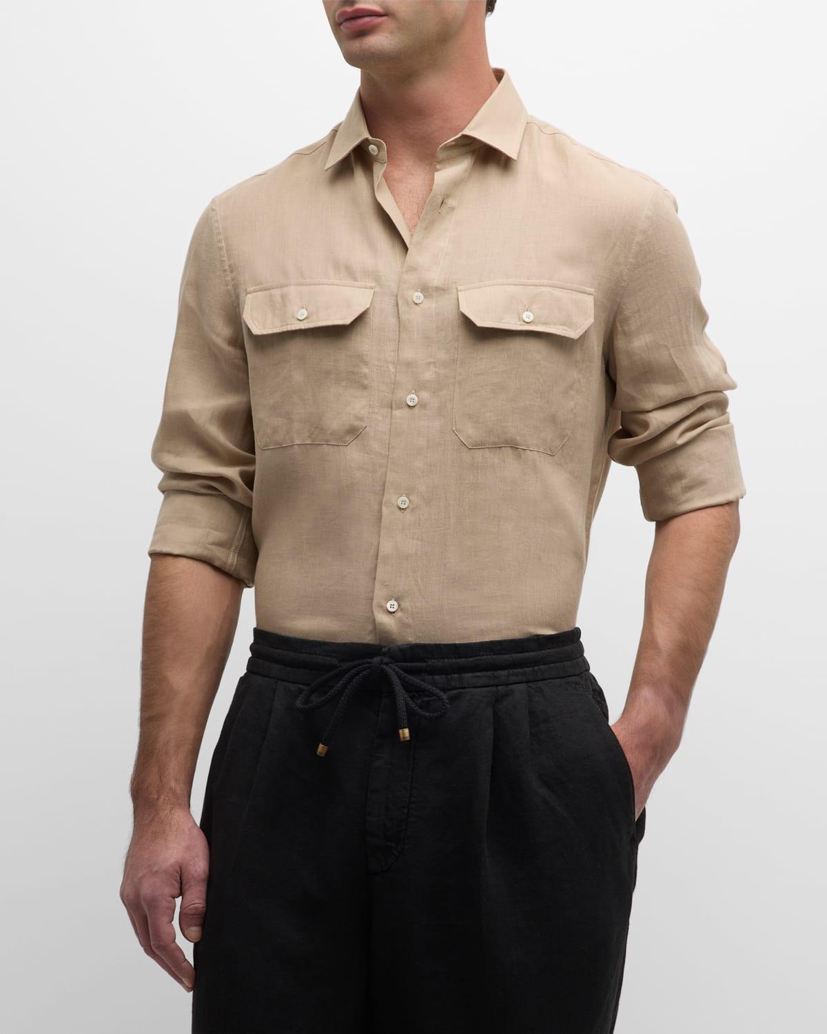 Mens Canapa Linen 2-Pocket Sport Shirt Product Image