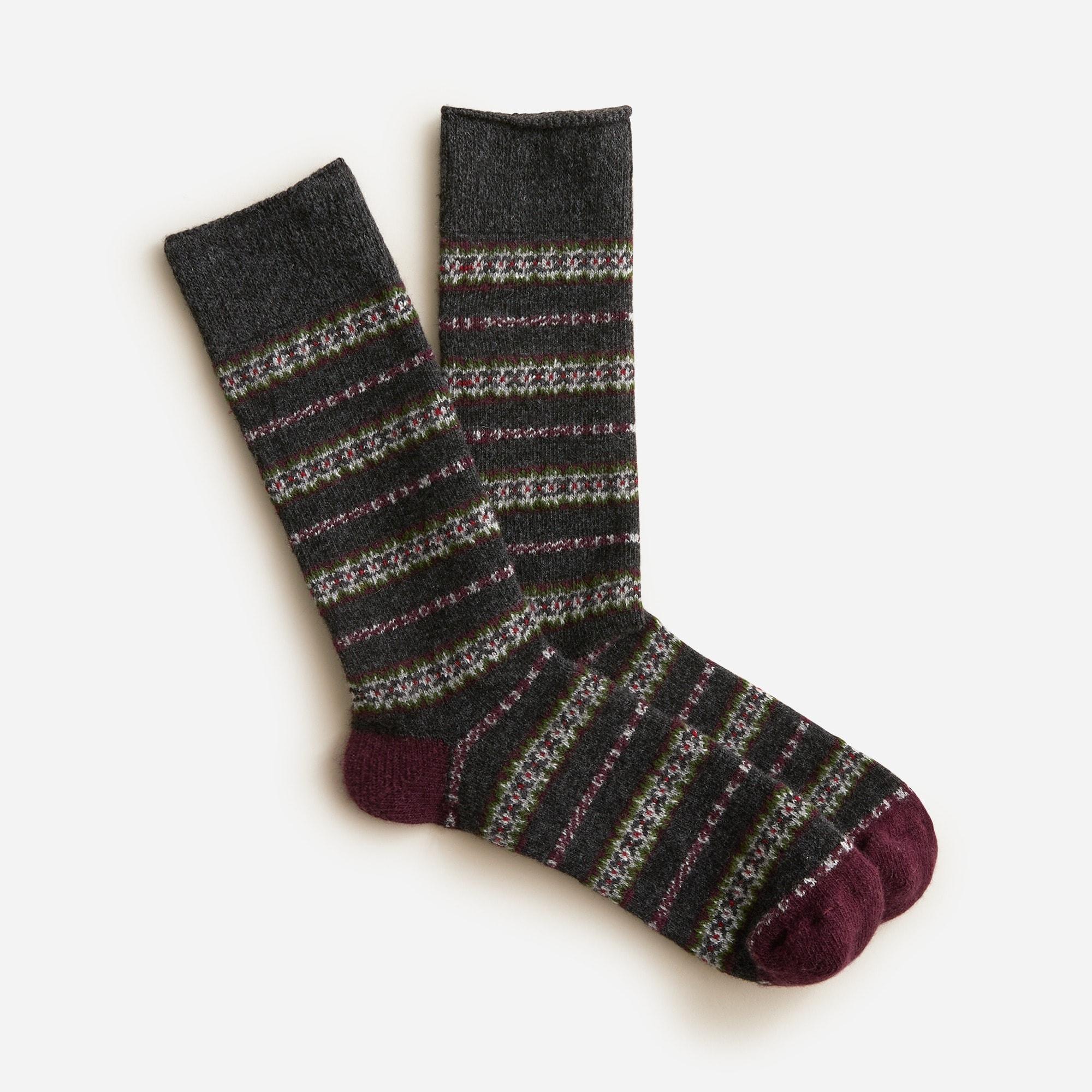 Lambswool-blend Fair Isle socks Product Image