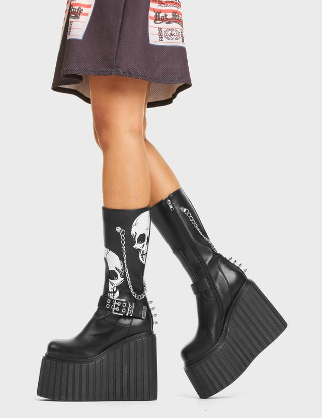 Shivering Chunky Platform Creeper Calf Boots Product Image