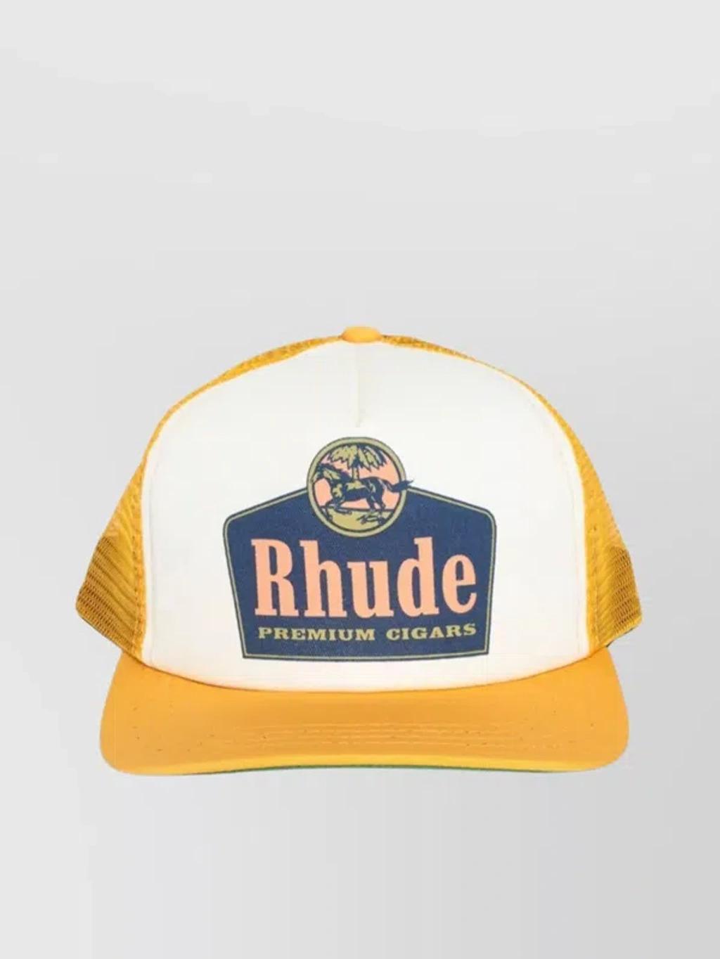 Logo-print Cotton Cap In Yellow Product Image