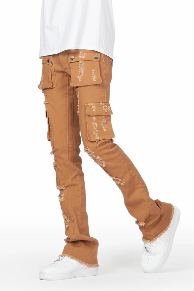 Zaid Tan Stacked Flare Jean Male Product Image