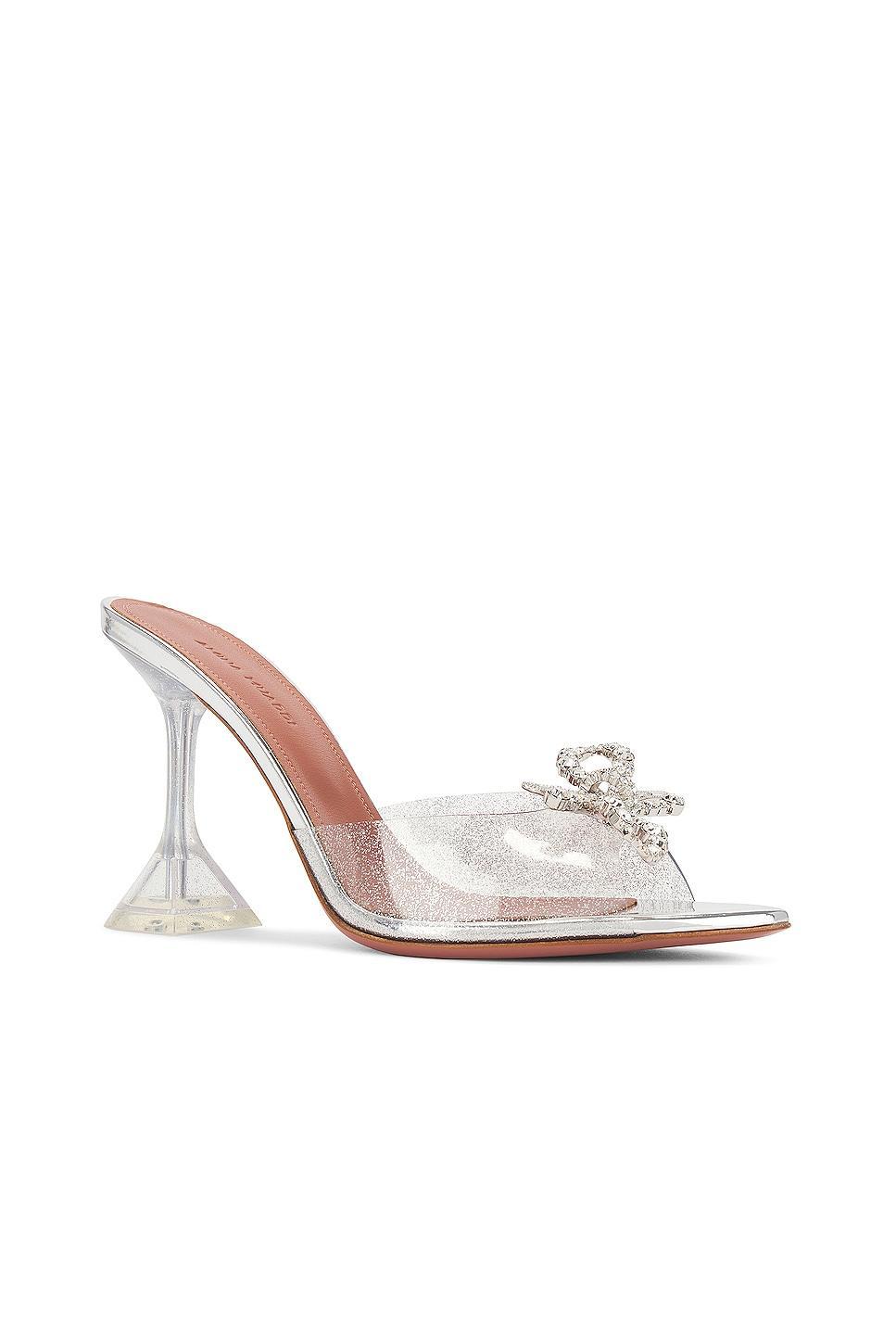 AMINA MUADDI Rosie Glass PVC Slipper in Metallic Silver Product Image