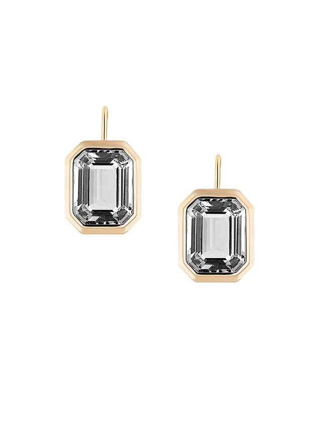 Womens Manhattan 18K Gold & Rock Crystal Drop Earrings Product Image