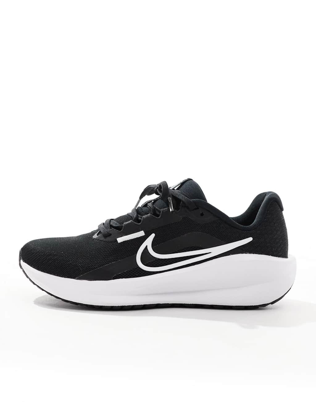 Nike Running Downshifter 13 sneakers in black and white Product Image