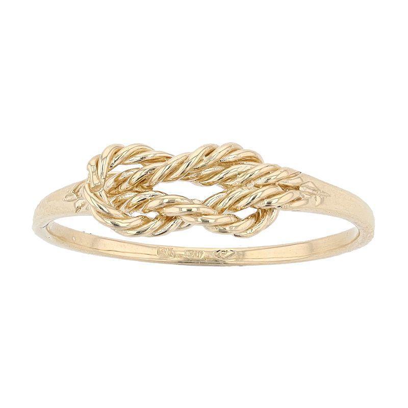 Au Naturale 14k Gold Twisted Love Knot Ring, Womens Yellow Product Image