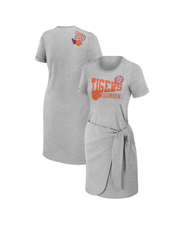 Womens WEAR by Erin Andrews Heather Gray Clemson Tigers Knotted T-Shirt Dress Product Image