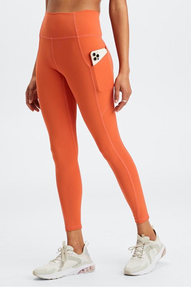 Fabletics Oasis High-Waisted 7/8 Legging Womens Burnt Ochre plus Size 4X Product Image