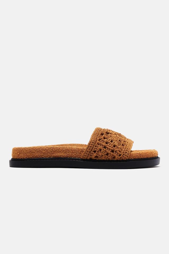 Laid Back Vacay Crochet Slides - Tan Product Image