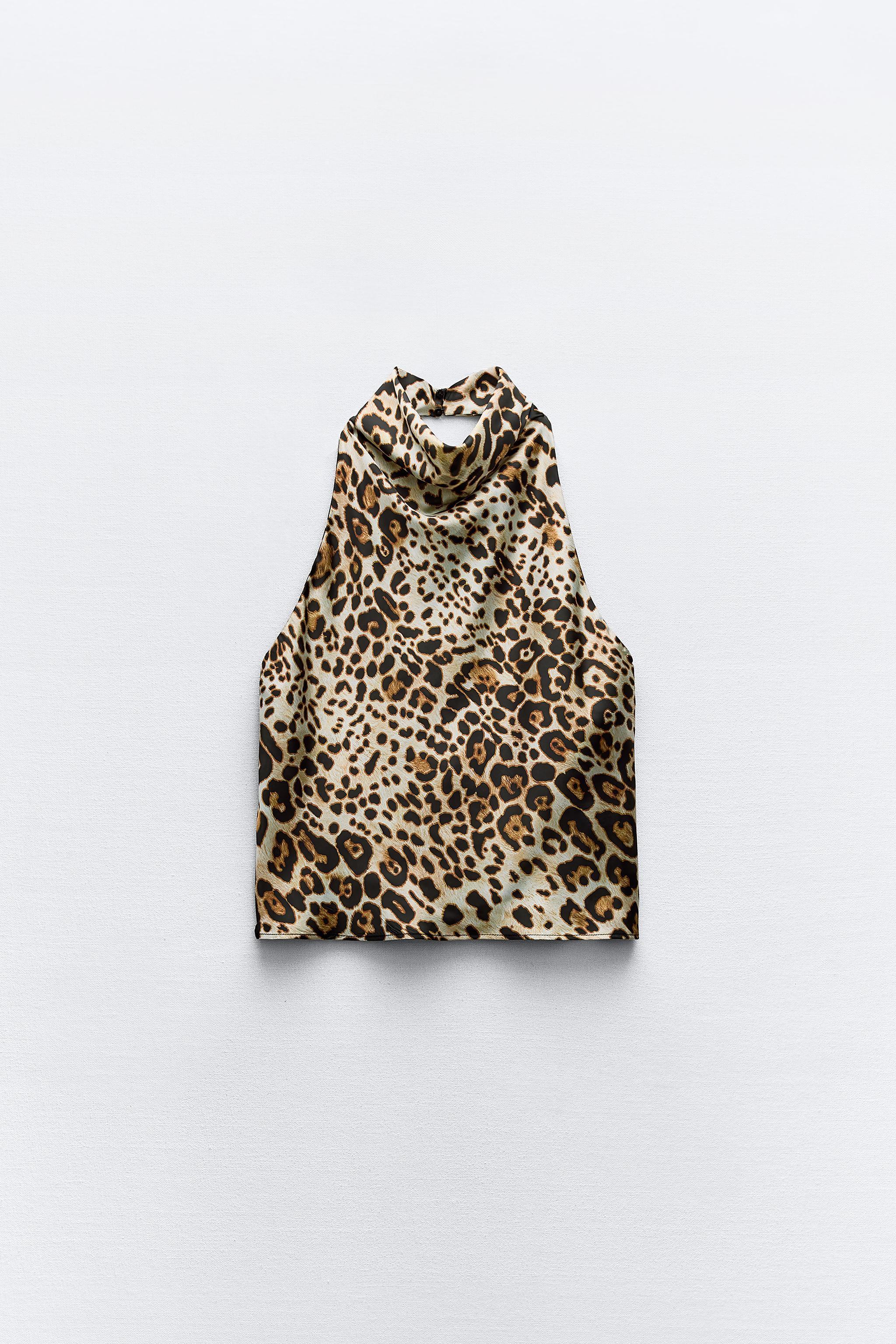 ANIMAL PRINT HALTER TOP Product Image