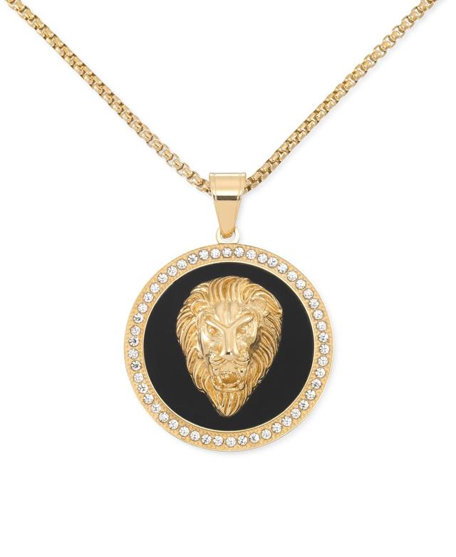 Legacy for Men by Simone I. Smith Black Agate & Lion Head 24 Pendant Necklace Ion-Plated Stainless Steel - Gold-Tone Product Image