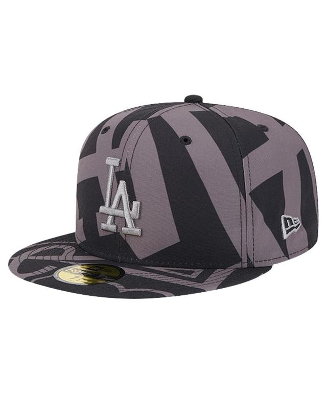 Mens New Era Black Los Angeles Dodgers Logo Fracture 59FIFTY Fitted Hat Product Image