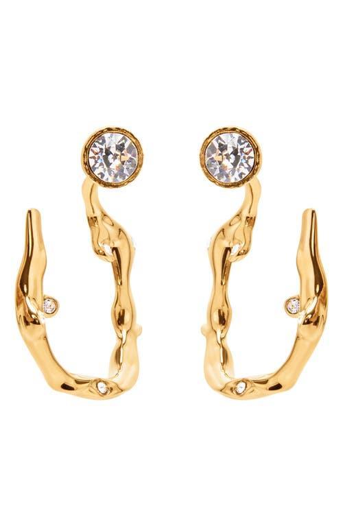 Womens Goldtone & Crystal Glass Branch Hoop Earrings Product Image