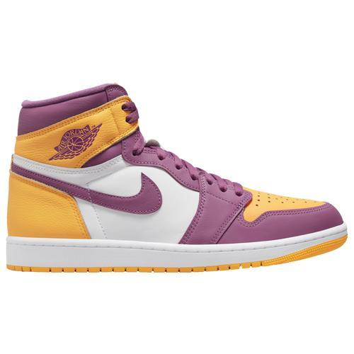 Jordan Mens Jordan Retro 1 High OG - Mens Shoes University Gold/Maroon/White Product Image