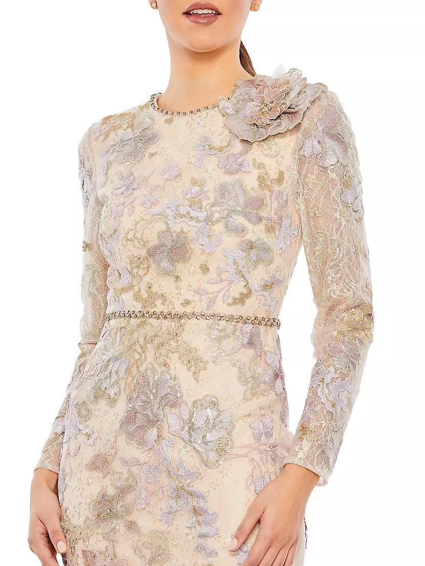 Floral Appliqué Cocktail Dress Product Image