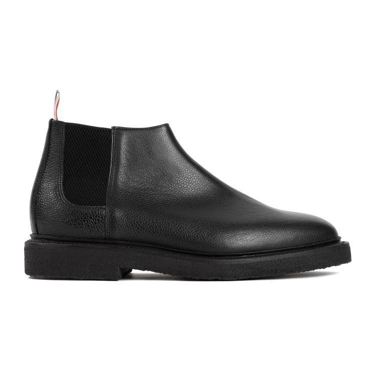 Black Leather Mid Top Chelsea Boots product image