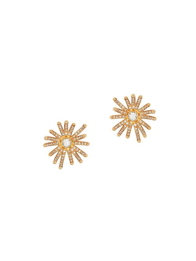 Womens Goldtone & Glass Crystal Firework Stud Earrings Product Image