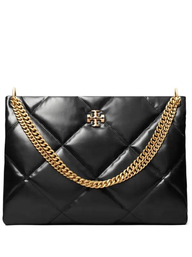 TORY BURCH Kira Diamond Leather Tote In Black Product Image