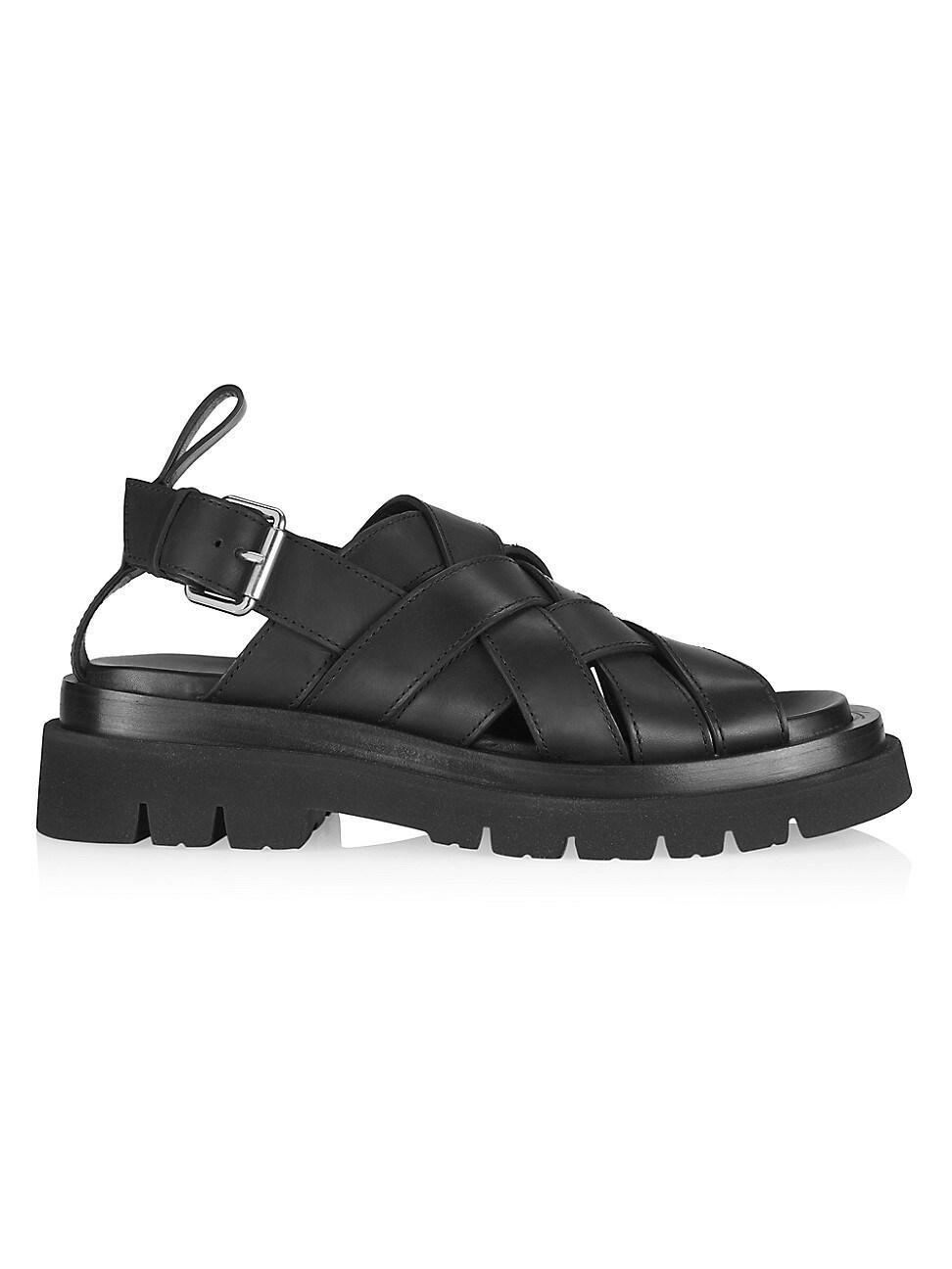 Mens Leather Lug-Sole Slingback Sandals Product Image