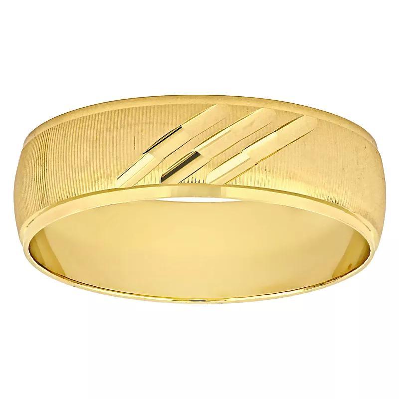 Stella Grace 10k Gold 6 mm Striped Wedding Band, Womens Product Image