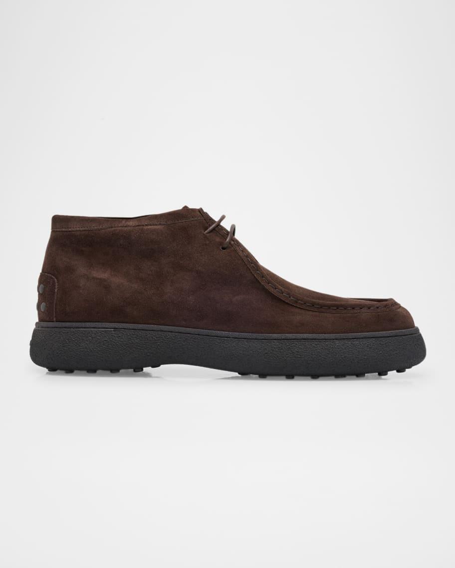 Mens Suede Pebble-Sole Ankle Boots Product Image