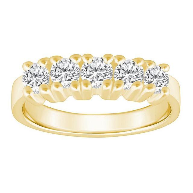 Alyson Layne 14k Gold 1 Carat T.W. Diamond 5-Stone Wedding Ring, Womens Yellow Product Image