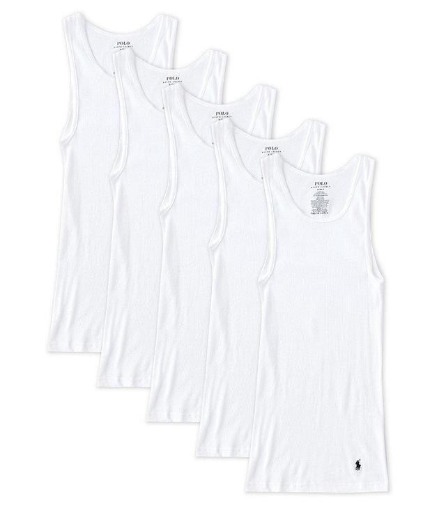 Polo Ralph Lauren Classic Cotton Solid Undershirt 5-Pack Product Image