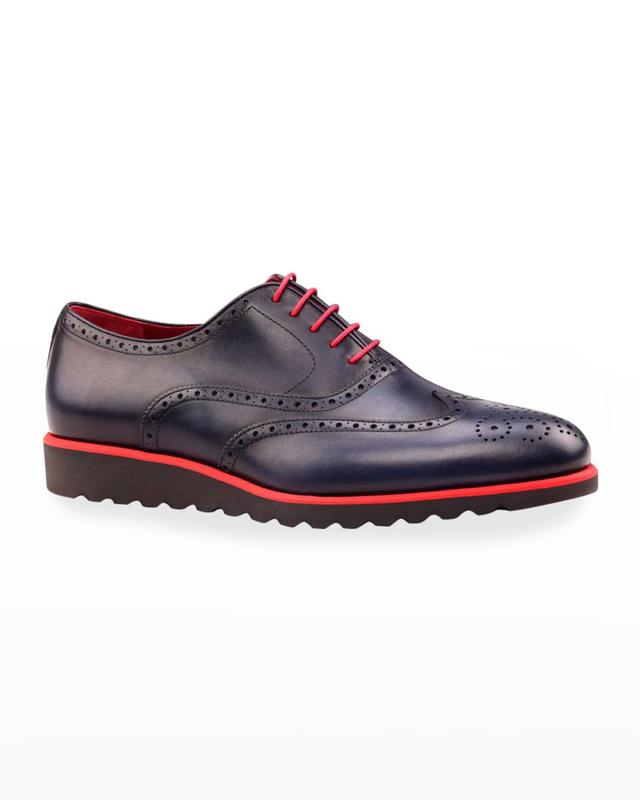 Mens Trax Wing-Tip Leather Platform Oxford Shoes Product Image