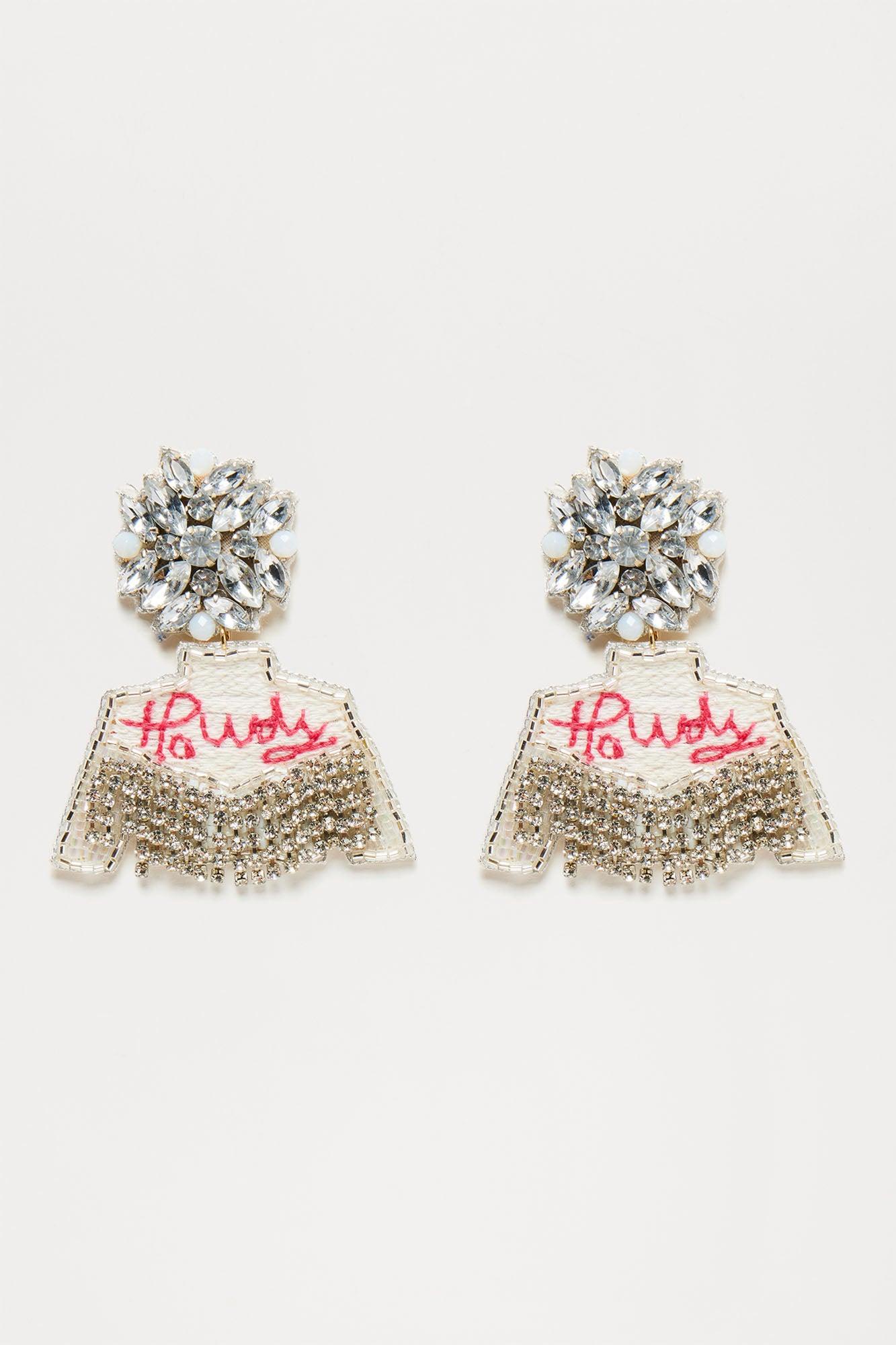 Howdy Partner Earrings - White Product Image