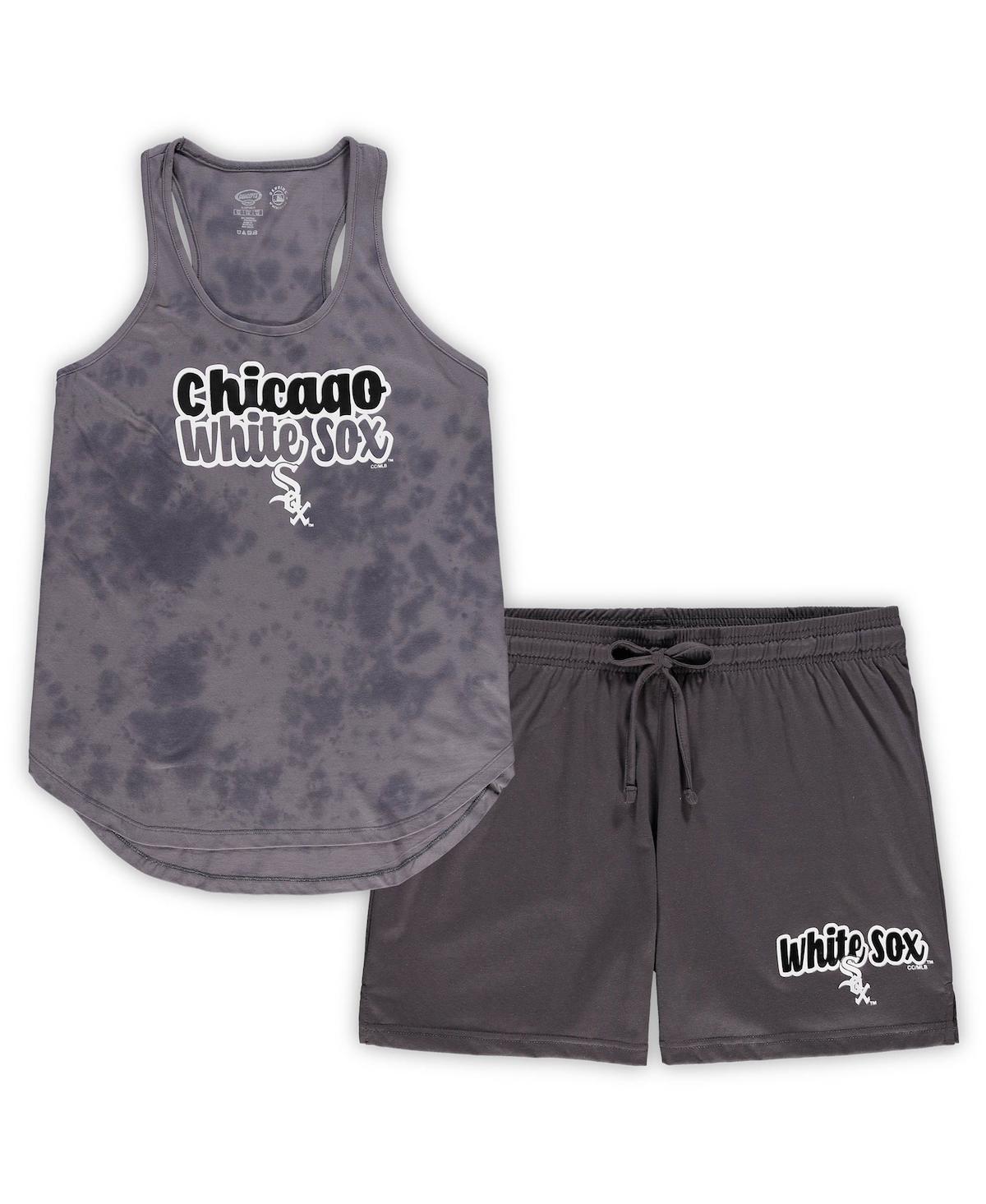 Womens Concepts Sport Charcoal Chicago White Sox Plus Size Cloud Tank Top and Shorts Sleep Set Product Image