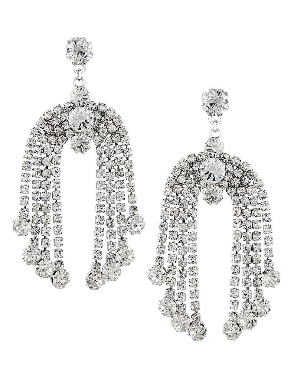 Womens Silvertone & Crystal Tiered Chandelier Earrings Product Image