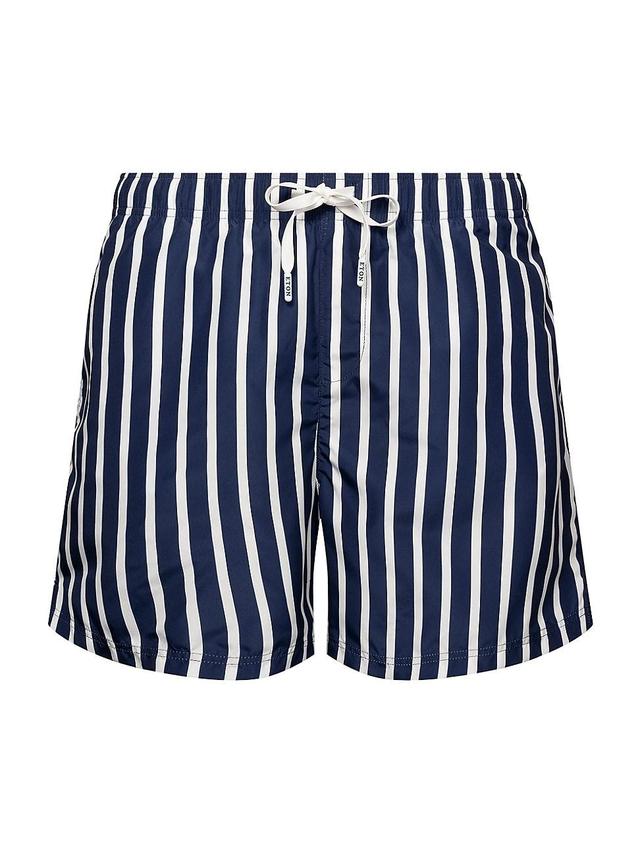 Mens Striped Drawstring Swim Shorts Product Image