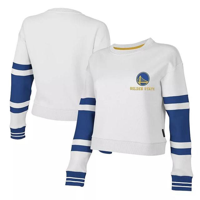 Womens Stadium Essentials Golden State Warriors Scrimmage Cropped Pullover Sweatshirt Product Image