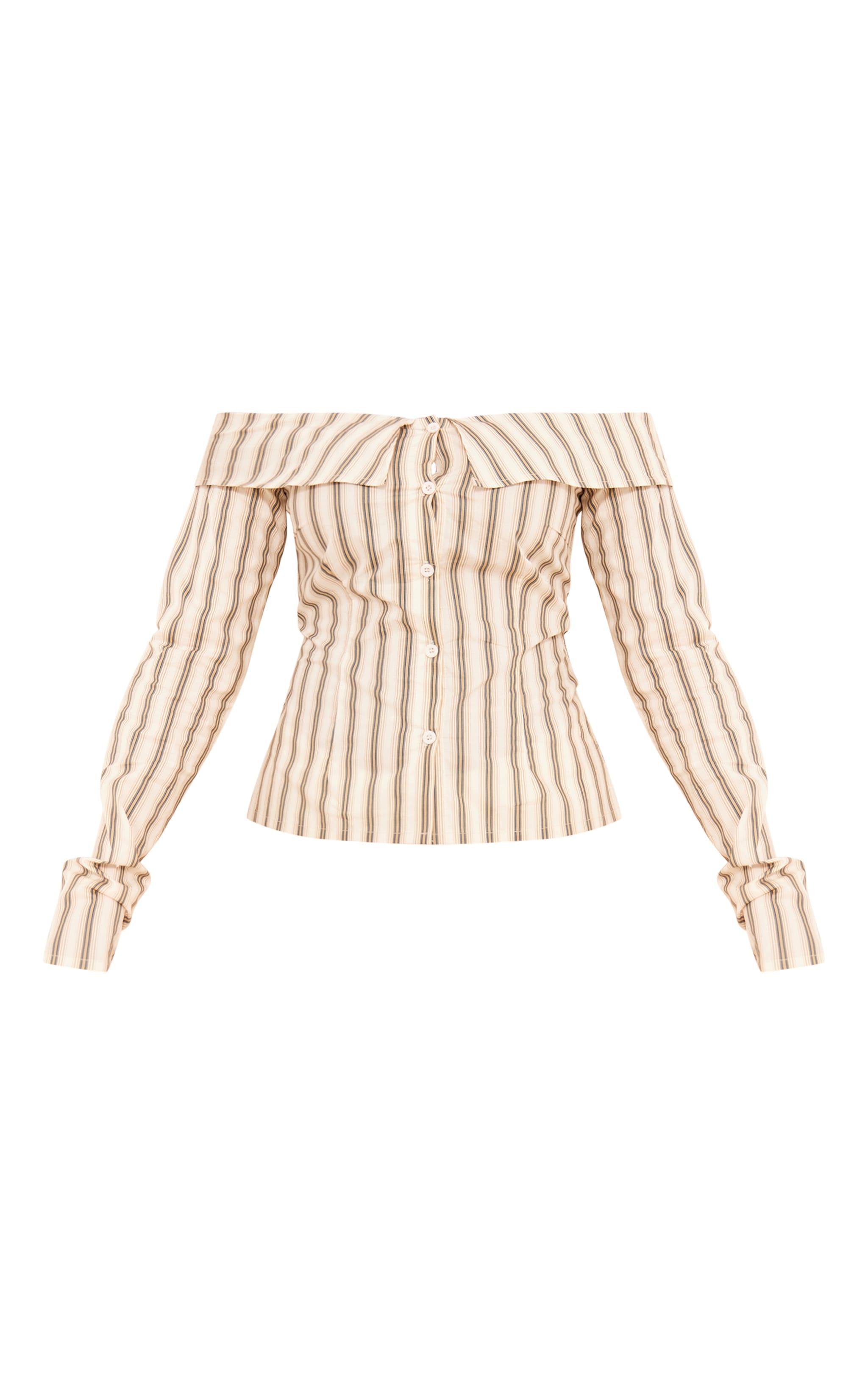 Ecru Bandeau Long Sleeve Shirt Product Image