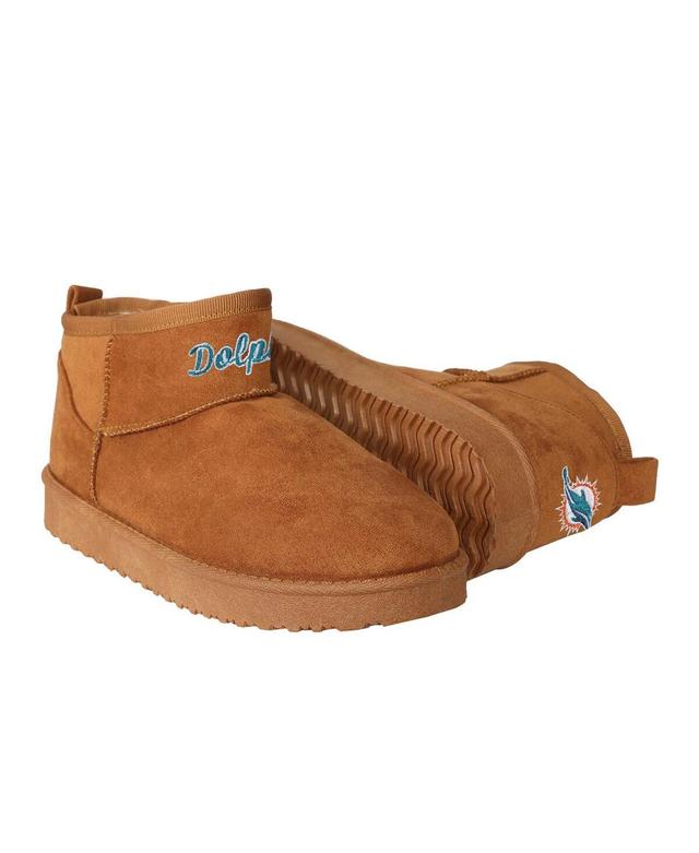 Womens Foco Brown Miami Dolphins Team Logo Fuzzy Fan Boots Product Image