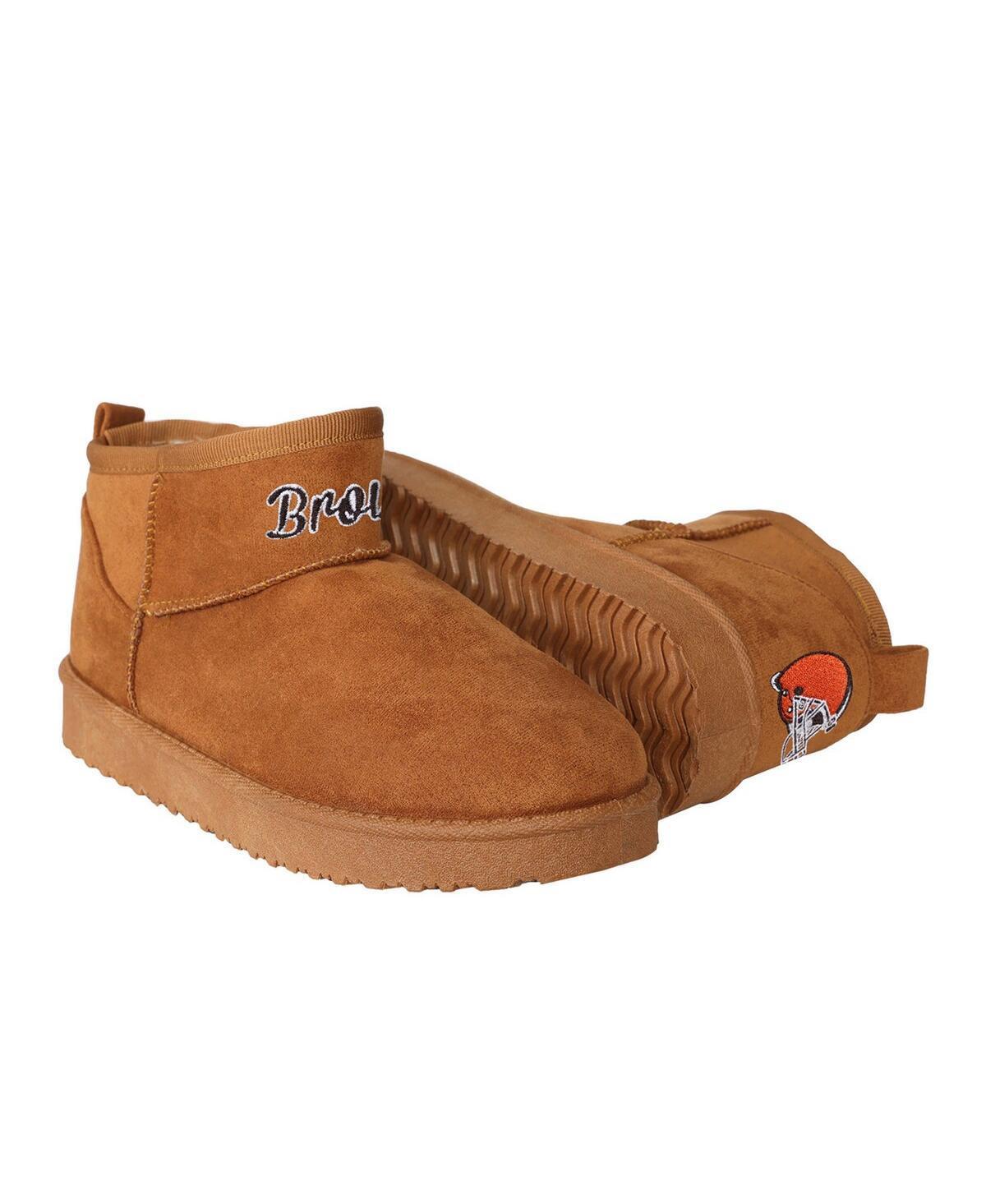 Womens Foco Brown Cleveland Browns Team Logo Fuzzy Fan Boots Product Image