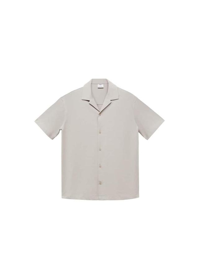 MANGO MAN - Short sleeved cotton shirt greyMen Product Image