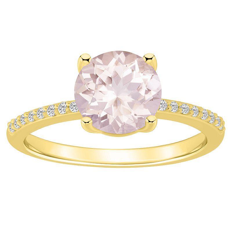 Alyson Layne 14k Gold Round Morganite & 1/10 Carat T.W. Diamond Ring, Womens, Pink Product Image