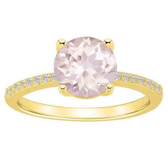 Alyson Layne 14k Gold Round Morganite & 1/10 Carat T.W. Diamond Ring, Womens Product Image