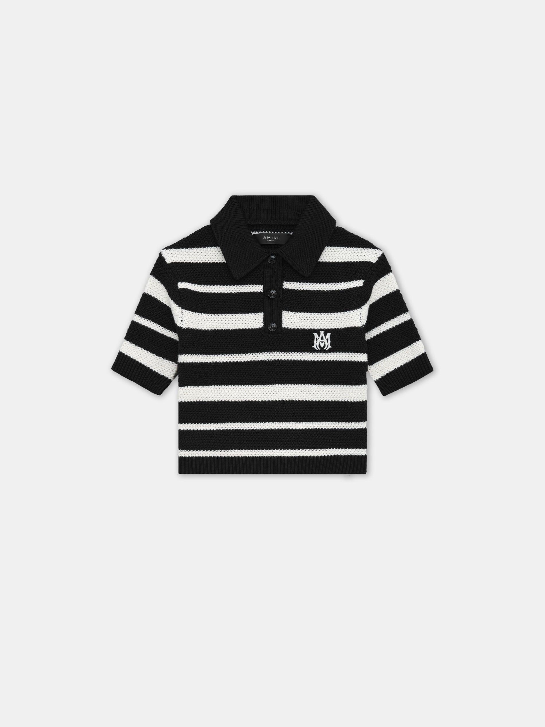 WOMEN - WOMEN'S MA STRIPED POLO - Black Female Product Image