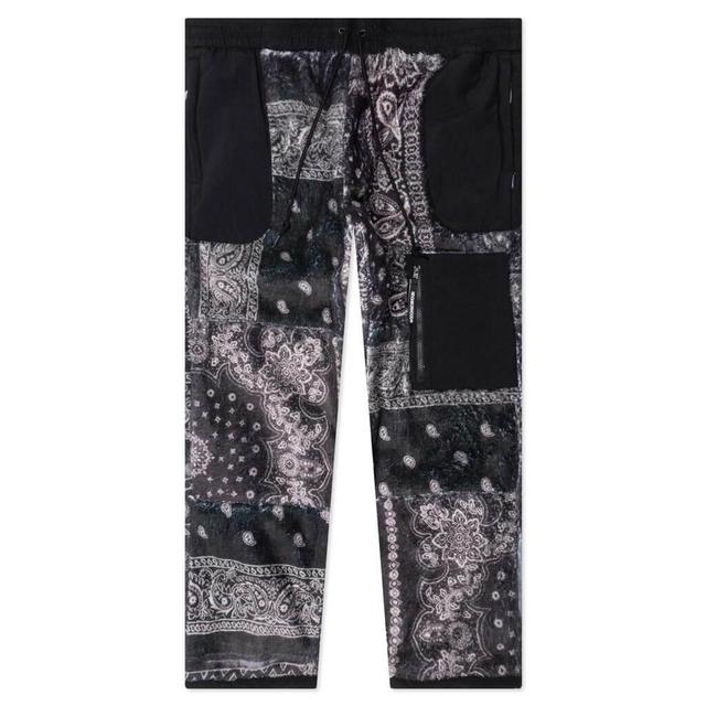 Bandana Pattern Fleece Pants - Black Male Product Image