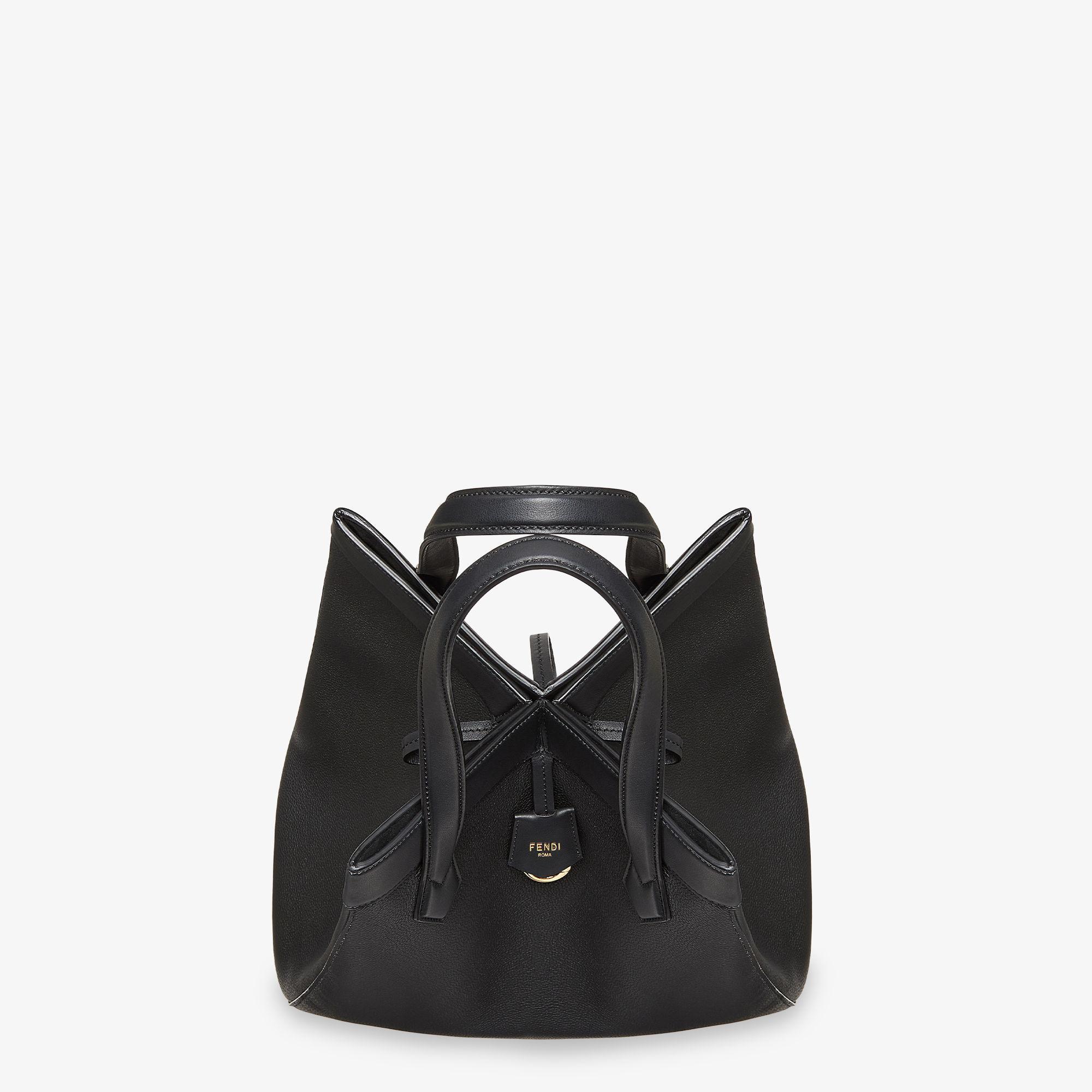 Fendi Origami LargeBlack leather bag that can be transformed Product Image