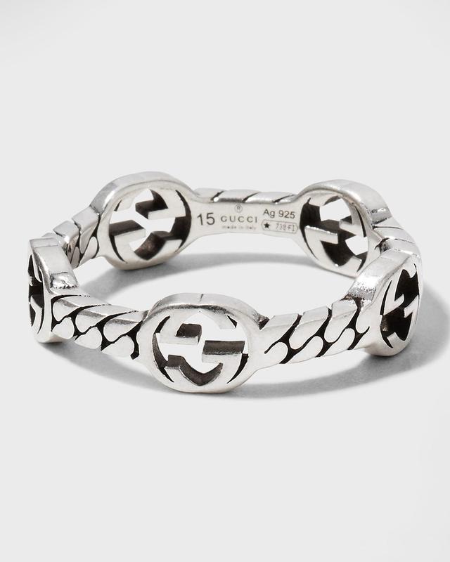 Womens Sterling Silver Interlocking G Ring Product Image