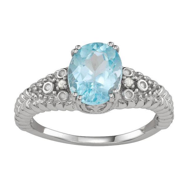 Jewelexcess Sterling Silver Sky Blue Topaz & Diamond Accent Ring, Womens Product Image