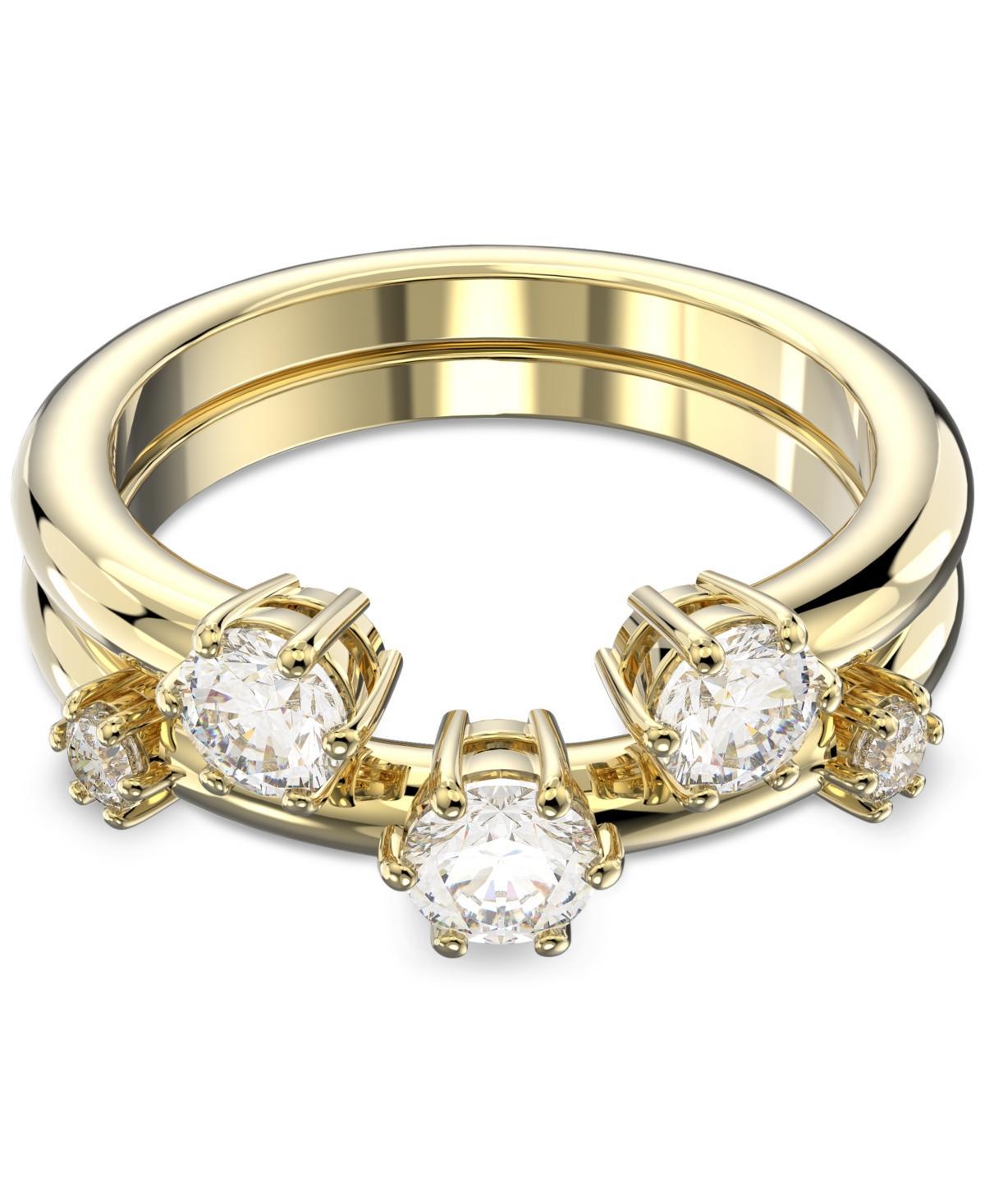 Womens Constella 2-Piece Goldtone-Plated & Crystal Ring Set Product Image