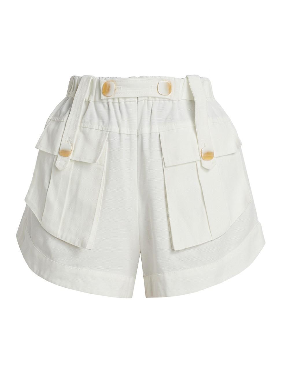 Womens Button-Tab Cargo Shorts Product Image