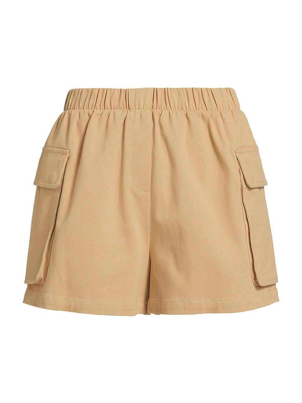 Womens Cotton Twill Cargo Shorts Product Image