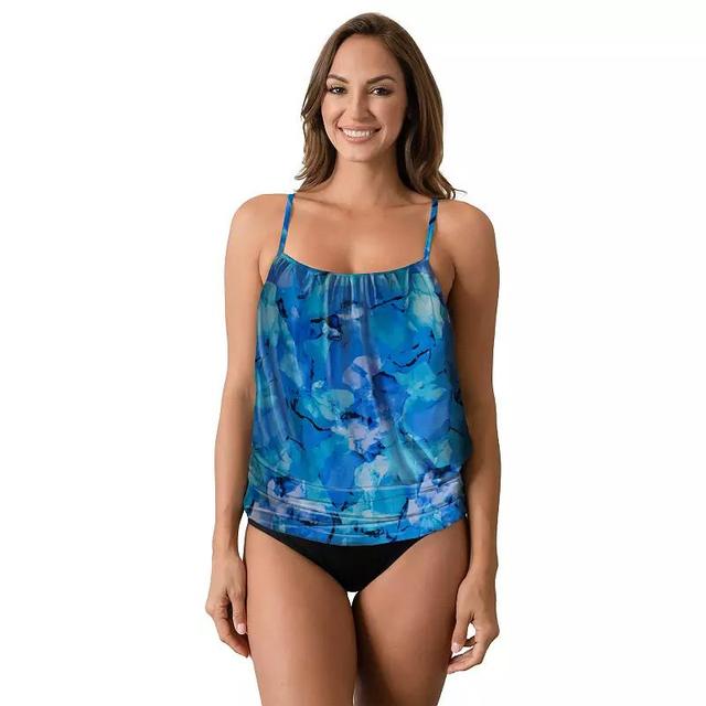 Womens A Shore Fit Mesh Blouson Tankini Top Product Image