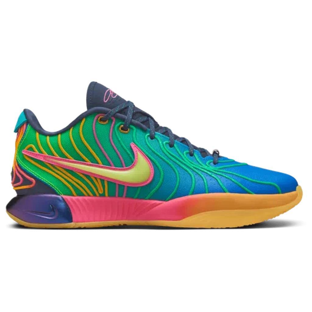 NIKE Mens  Lebron Xxi In Laser Fuchsia/photo Blue/vapor Green Product Image